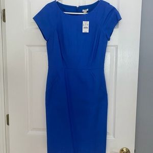 JCrew bright blue cotton sheath dress